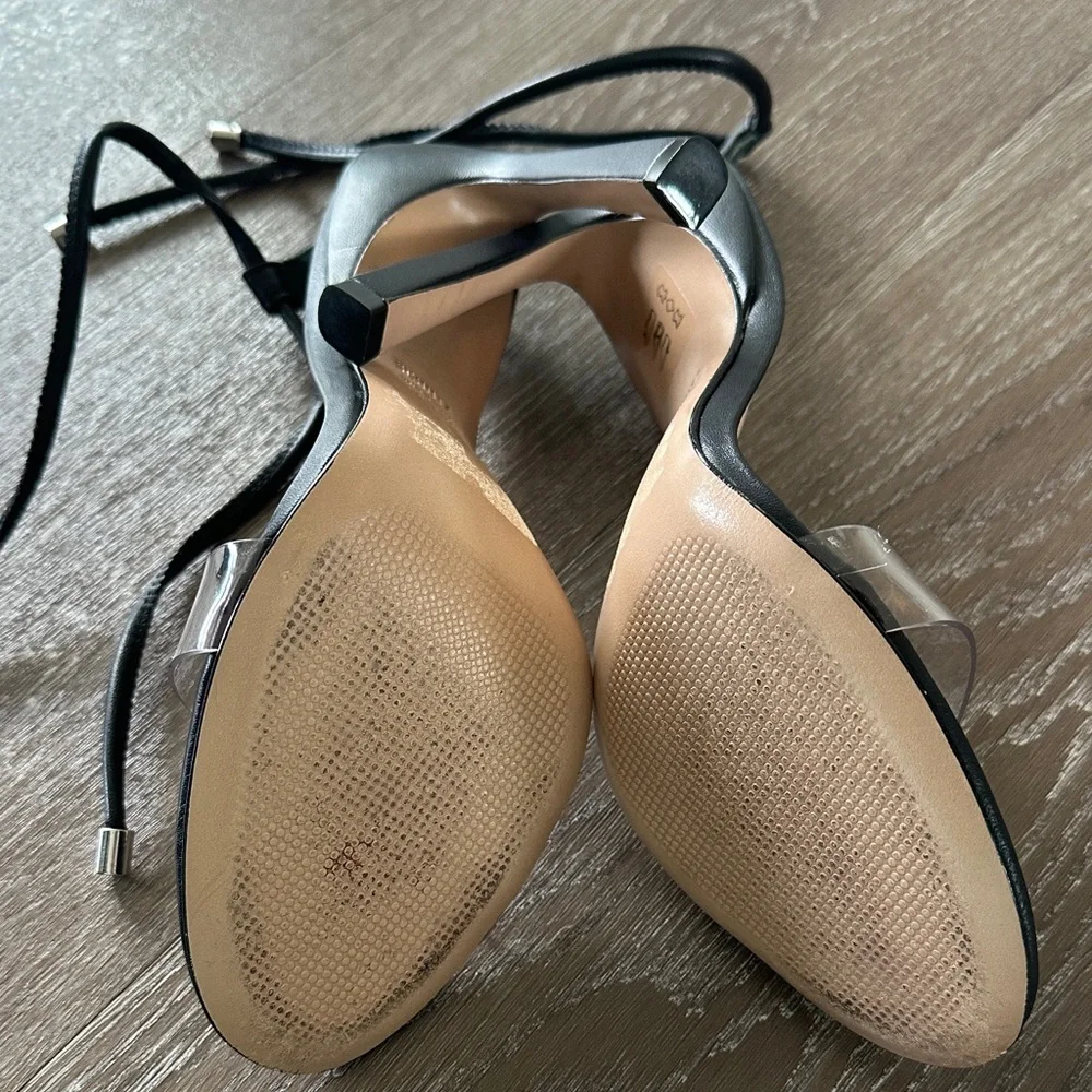 SCHUTZ Black and Clear Strappy Heels — LIKE NEW!! - Picture 2 of 4